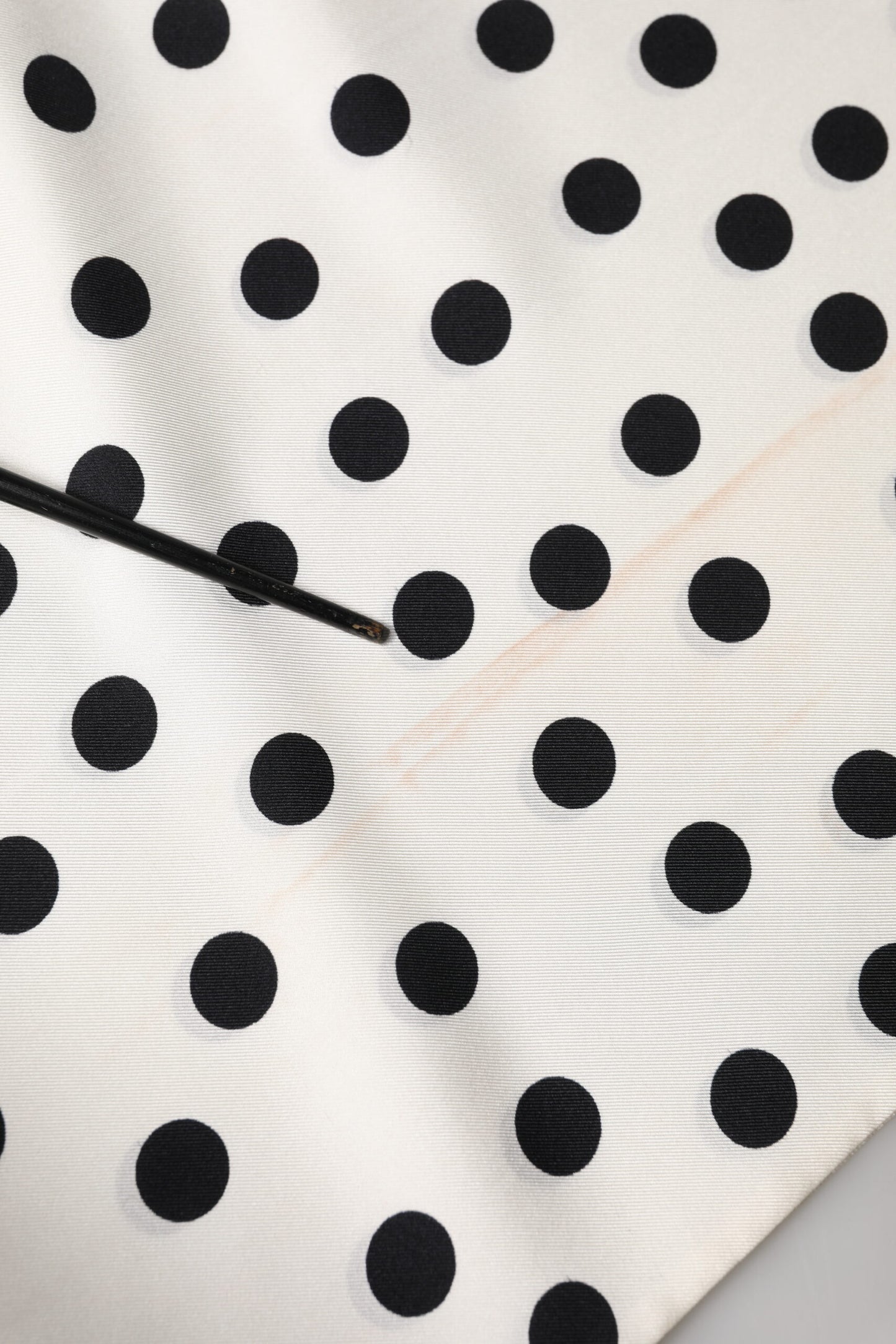 White Black Polka Dot Neck Wrap Foulard 165.5cmx32cm Scarf