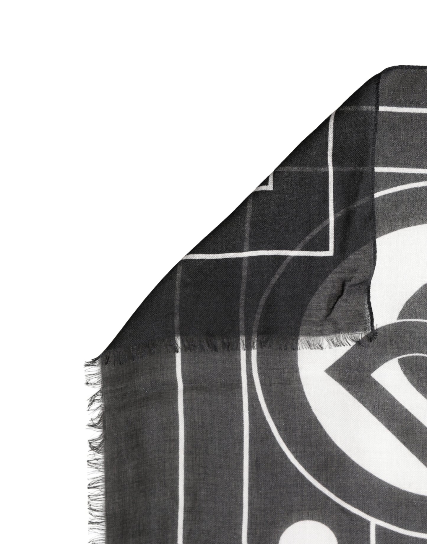 Black White Polka Dot Logo Stole Wrap 188cm x 116cm Scarf