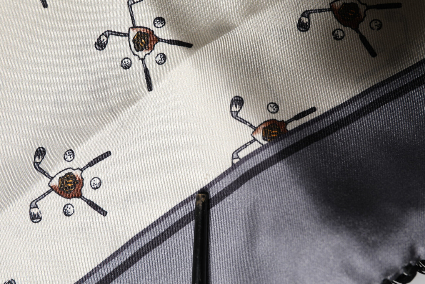 White Printed Fringes Wrap Foulard Men 183cm x 33cm Scarf